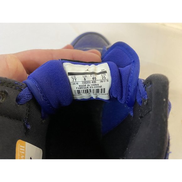 Nike Air Jordan 1 Retro Deep Royal Purple Patent Anti-Gravity Sz 7Y 705300-420 - Picture 6 of 6